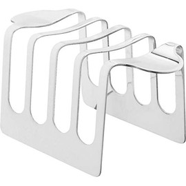 CLWXHS Mini Toast Holder Bread Rack 4 Slice Holes Stainless Steel 5-inch