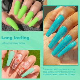 Lavender Violets 12 Pcs Dip Powder Nail Kit Starter, 6 Colors Dipping Powder with Dip Powder Liquid Set Nail File Nail Brush for Acrylic Dip Nail Art Designs M211