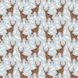 Camelot Fabrics Winter Woods Oh Deer Mint Green 100% Cotton Fabric by The Yard