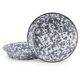Golden Rabbit Enamelware - 10" Pie Plate (Grey Swirl)