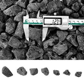 GasSaf 10 Pounds Black Lava Rocks for Fire Pit, Fireplace, Gas Fire Tables, Gas Log Set, Decorative Landscaping Rocks for Indoor and Outdoor (0.8-1.2 Inch)