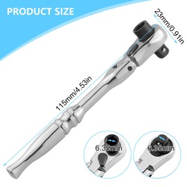 CeTsronixoC Reversible Ratchet, Robust and Easy to Use, 72-tooth Ratchet Wrench, Versatile Use, Ratchet Ratchet, for Car Repair, Furniture Assembly (Silver)