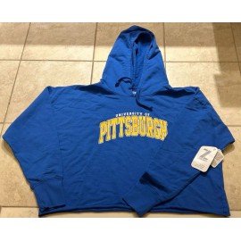 Zoozatz University of Pittsburgh Panthers Womens Crop Top Hoodie Size Large- New w/ tags