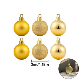 HAIKING Christmas Ball Ornaments, 24 Pcs 30mm Gold Shatterproof Christmas Tree Decorations for Xmas Party Decor, Wedding, Home Decor (Shiny, Matte, Frosted Ball)