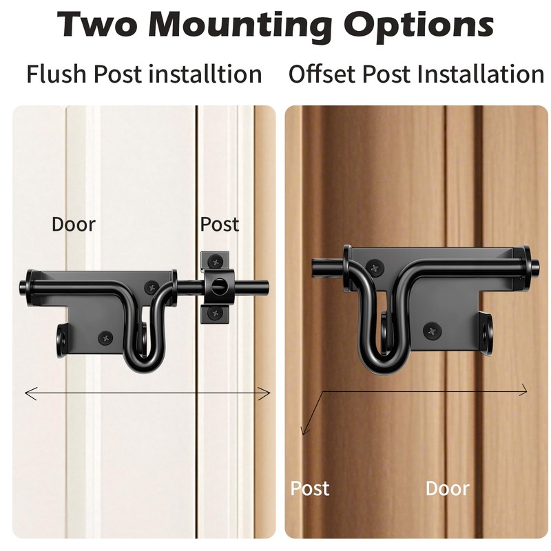 QonicFly Heavy Duty Slide Bolt Gate Latch for Wooden Fence