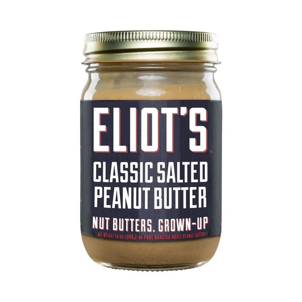 Eliot's Adult Nut Butters Eliot's Nut Butters Mantequilla de maní crujiente natural sin azúcar, compatible con Keto, mantequilla de maní clásica, 12 onzas