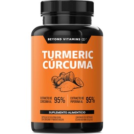 Turmeric Cúrcuma con Extracto de Raíz de Cúrcuma Estandarizada al 95 y Pimienta Negra al 95 - Suplementos formulados con alta potencia y absorción -