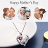 Sllaiss Love Heart Mom Necklace 925 Sterling Silver Birthstone Pendant