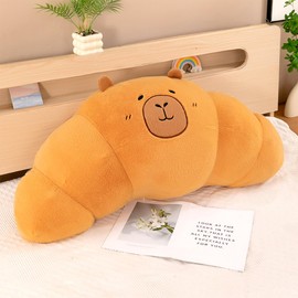 shownicer Plush Toy Croissant Cuddly Toy Capybara Stuffed Toy Kawaii Croissant Plush Cushion Toy Throw Pillow Gift for Adults Children 3+ Years (50 cm)