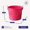 HOMZ 2-Pack Utility Tub, Large Plastic Storage Bucket with Rope