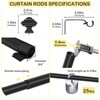 JRZOO 2 Pack Black Curtain Rods 48 to 84 Inches(4-7