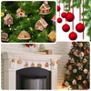 60 Pcs Christmas Gingerbread House Ornament Wooden Christmas Tree Hanging