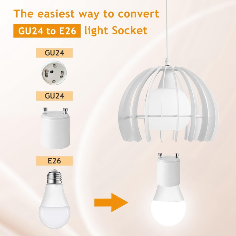 5 Pack Light Socket Outlet Adapter - E26 Light Socket
