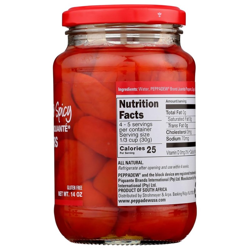 PEPPADEW Hot Whole Piquante Peppers, 14 OZ