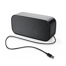 shuley Computer Speaker for Desktop, Wired PC Speaker, Portable USB Speaker for Laptop, Plug and Play, Sound-bar for Office, Home and Gaming (Black-M)