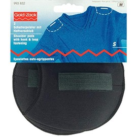 Prym Raglan-Schulterpolster mit Haken und Klettverschluss, Schwarz, 2-teilig, S