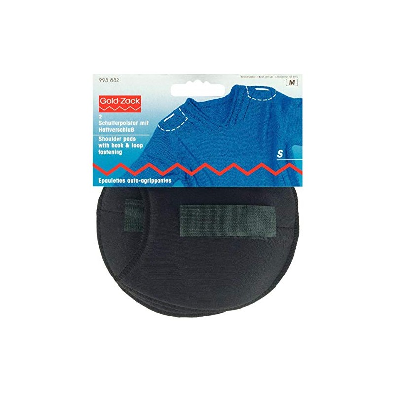 Prym Raglan-Schulterpolster mit Haken und Klettverschluss, Schwarz, 2-teilig, S