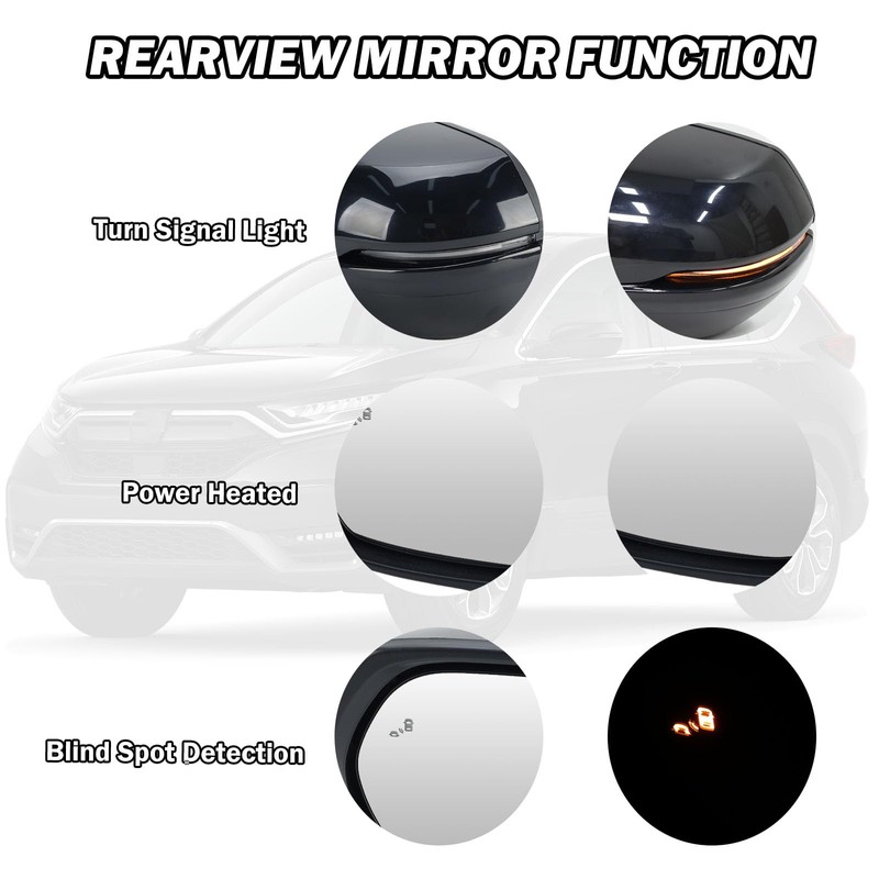 MOFOAP Driver Side Mirror For 2017-2022 Honda CRV Mirrors with