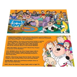 Stern Family Guy Pinball Custom Apron Instruction Cards