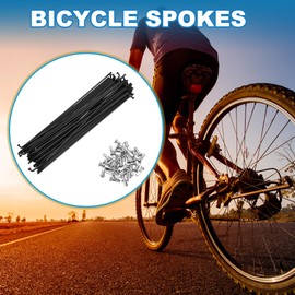 A ABSOPRO Bike Bicycle Spokes 14G 160MM Mountain Bike Spokes Steel Black 36Pcs