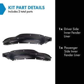 TRQ TRQ Inner Fender Liner Set Compatible with 2000-2004 Mitsubishi Montero Sport MI1248108 MI1249108