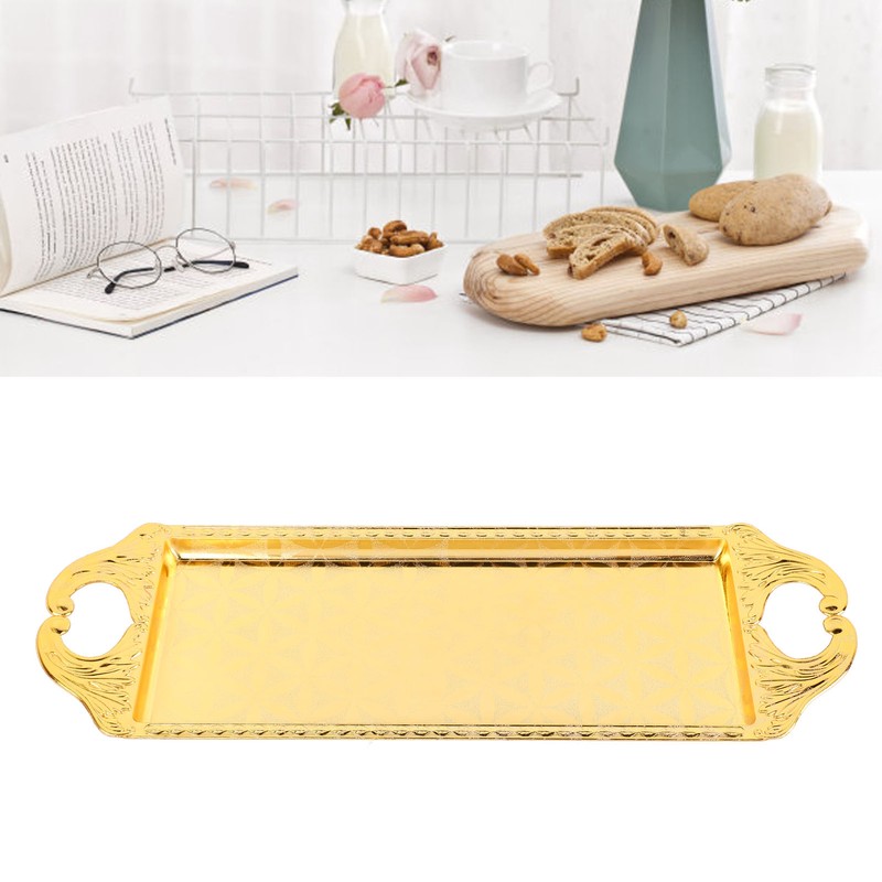 Rectangular Metal Tray Modern Elegant Decorative Light Luxury Serving Tray