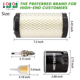 10L0L Golf Cart Tune Up Kit for Club Car Precedent 2004 up with FE290 FE350 Kawasaki Motor, Include Air Filter Oil Filter & Spark Plug, OEM# 102558201, 102003201, 1016467