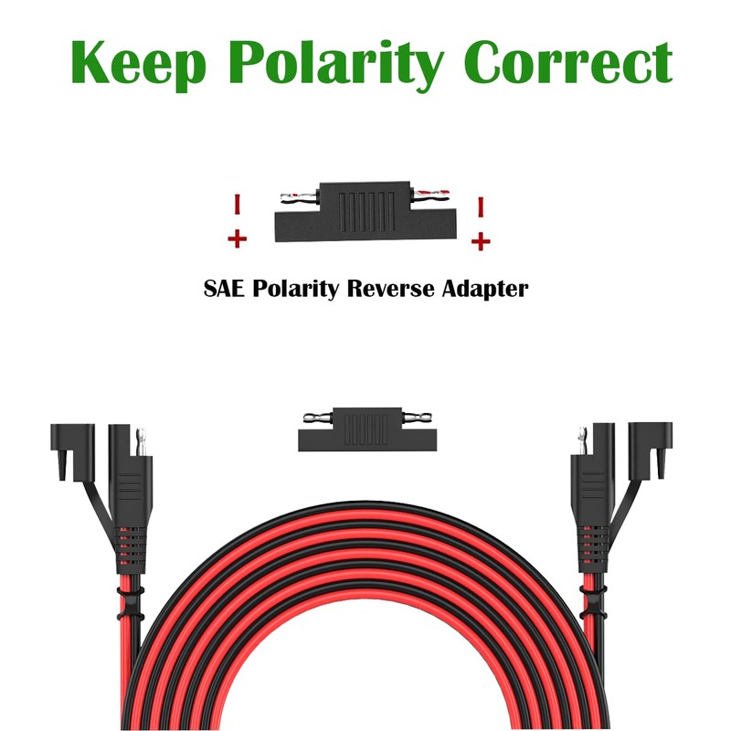 SAE 10FT 16AWG Battery Charger Extension Cord with Quick Disconnect