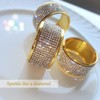 Gold Napkin Rings Set of 6, Silver Diamond Napkin Holder