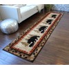 Masada Rugs, Cabin Lodge Area Rug Bear and Cub Scene