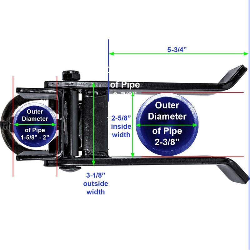 2-3/8" Strong Arm Single Gate Latch (Black)
