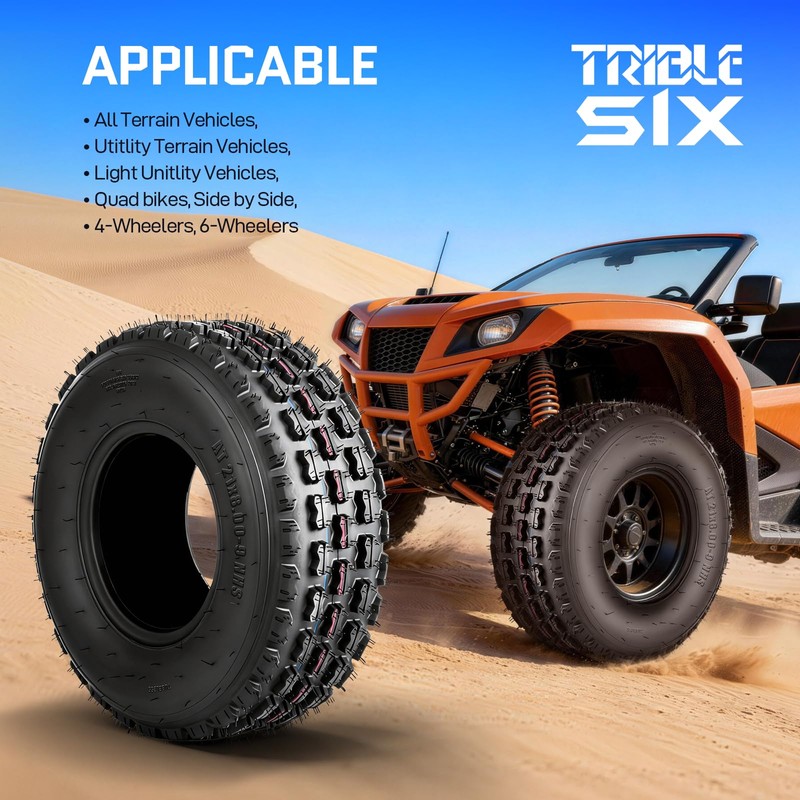 TRIBLE SIX 21x8-9 ATV/UTV Tires Set of 2, 21x8x9 All-Terrain
