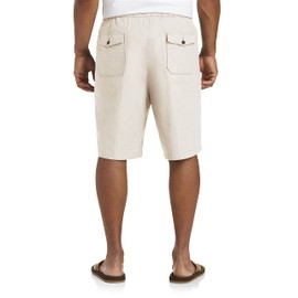 Oak Hill by DXL Men's Big and Tall Linen-Blend Drawstring Shorts Natural 1XL