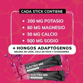 Electrolitos Con Hongos Adaptogenos en Polvo - Nootropico - Energetizante - Hidratación Baja En Calorías | Rehidratación - 20 Sticks - Pre Entreno - P