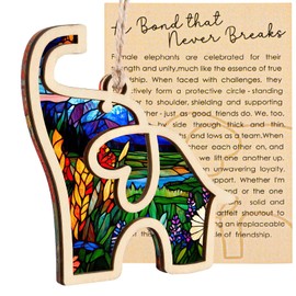 Friendship Elephant Easter Ornament with Story Card,Easter Basket Stuffers for Best Friends and Sisters, Special Bond Decor, Friendship Gifts for Women