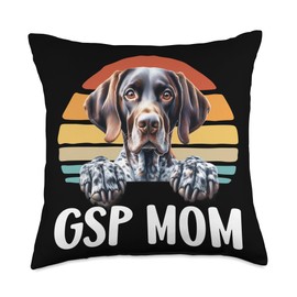 GSP Mom German Shorthaired Pointer for Women Hunting Dog Throw Pillow