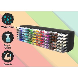 Polar Whale Art Marker Storage Tray Organizer Pen Pencil Brush Storage Design Stand Supply Horizontal Storage Non-Scratch Non-Rattle Washable Compatible with Copic and More Holds 144