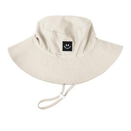 Baby Toddler Sun Hat,Kids Summer UPF 50+ Foldable Beach Bucket Hat for Boys Girls Children 0-6 Months Khaki