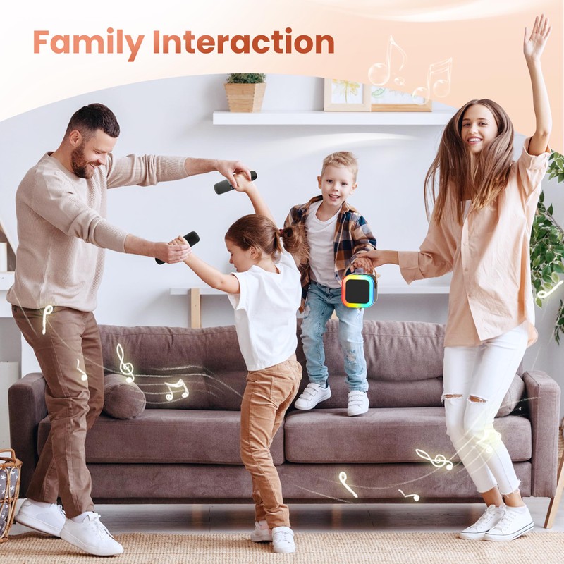 Karaoke Machine for Kids Adults, Portable Bluetooth Mini Karaoke Microphone