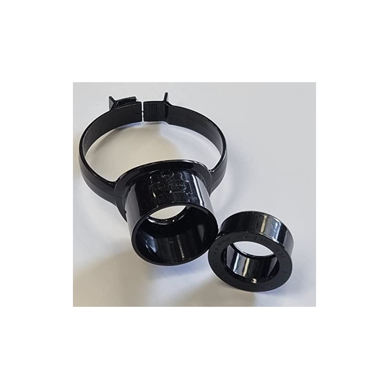 Floplast Soil Pipe Black Strap Boss with 40mm Solvent Boss