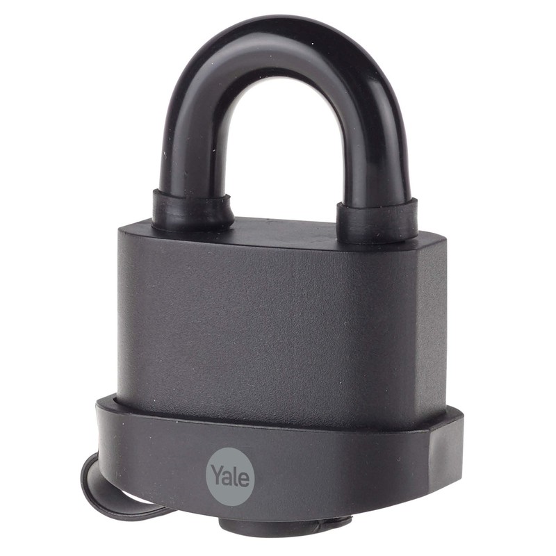 YALE Y221B/52/125/1 - Brass Closed Shackle Padlock (51mm) - Black