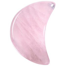 mookaitedecor Set of 5 Rose Quartz Moon Shape Palm Worry Stones for Anxiety and Jewellery Making, Stone Pendant for DIY Necklace, Reiki Chakra Healing Crystals Semi Precious Stones for Home Decor