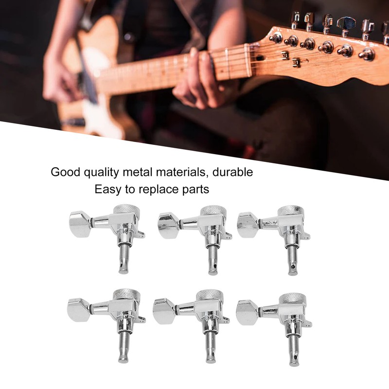 6 Set Tuning Pegs Electric Guitar Machine Heads Tuners Parts