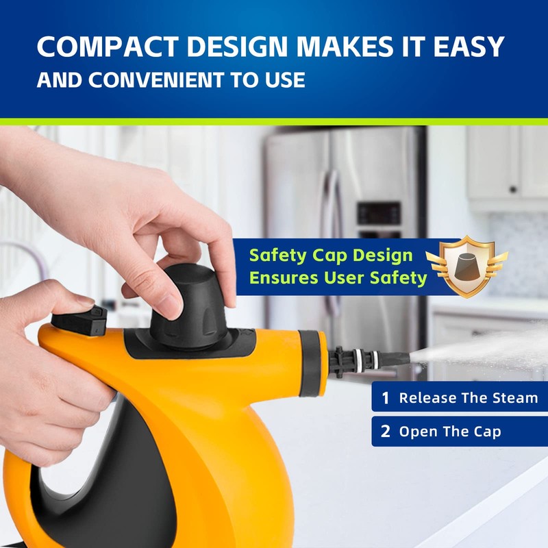 Handheld Steam Cleaner, Pressurized Multi-Surface Steam Cleaner with 11pcs Accessories,
