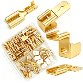 56 PCS Piggyback Spade Connectors Chair Terminal Quick Disconnect Electrical 3 Way Adapter 1/4" Male to Female Tabs 6.35mm Crimp Terminals Connectors