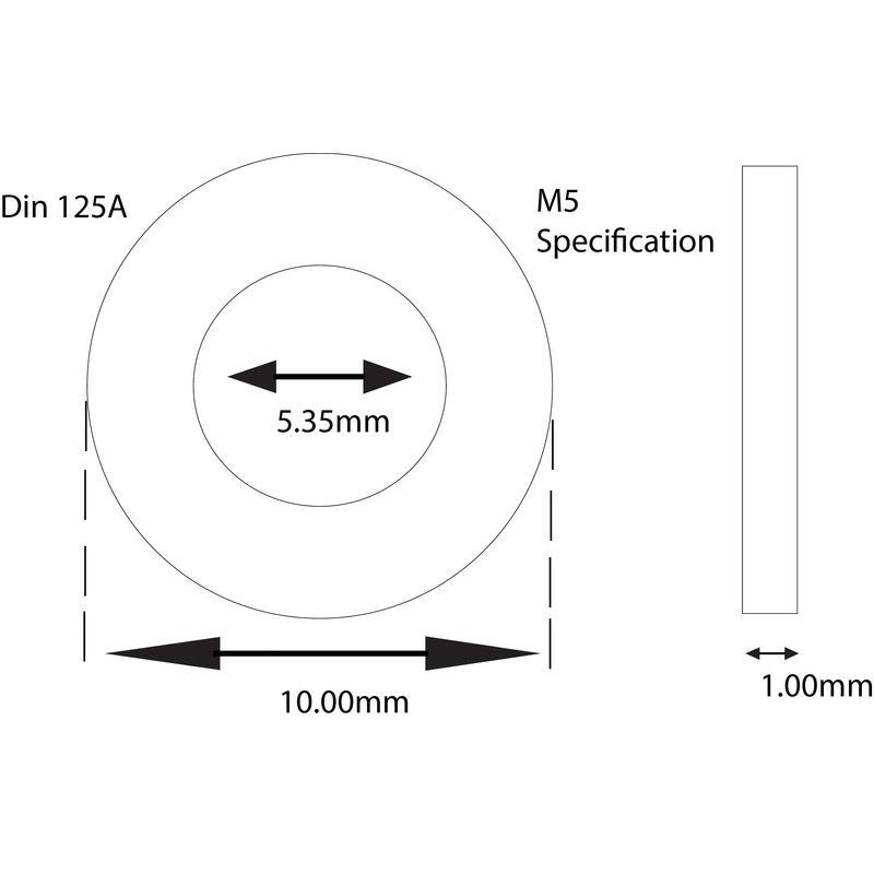 M5 Stainless Steel Washers (5mm) Form A Thick Flat washers