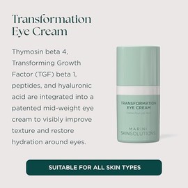 Marini SkinSolutions Transformation Eye Cream - Visibly Improves Texture, Wrinkles & Hydration with Anti-Aging Peptides, Growth Factors & Hyaluronic A