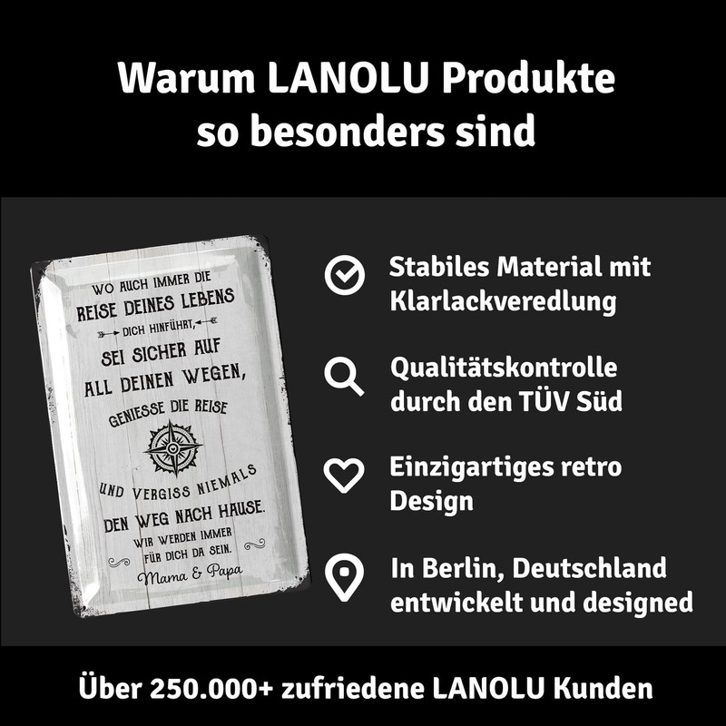 LANOLU Retro Tin Sign Enjoy the Journey of Your Life