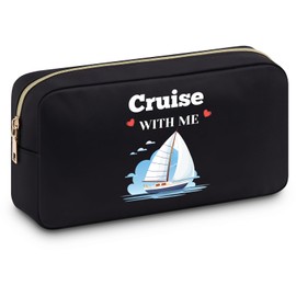 Cruise Lover Gift for Women Cosmetic Bag Cruise Themed Gifts for Friend Girl Daughter Wife Colleague Summer Vacation Makeup Bag Beach Weekend Presents for Sister Travel Zipper Bag