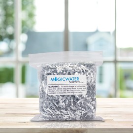 MagicWater Supply Crinkle Cut Paper Shred Filler (2 oz) for Gift Wrapping & Basket Filling - Silver Metallic